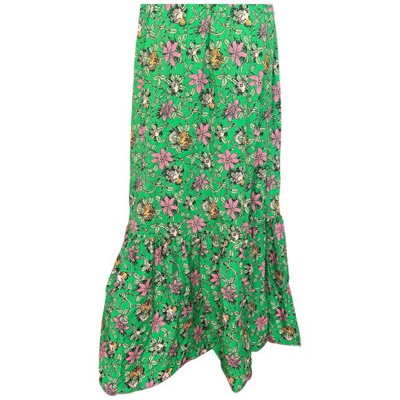 DEREK LAM 10 CROSBY Greta Floral Flutter Sleeve Midi Dress In Green Size 4 - Picture 13 of 14